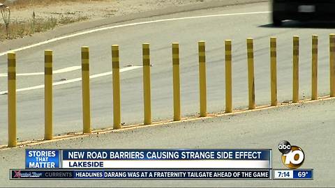 Road barriers causing nausea in drivers