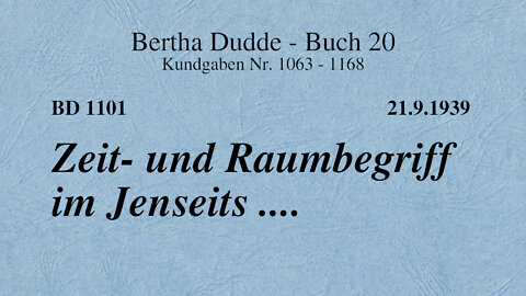 BD 1101 - ZEIT- UND RAUMBEGRIFF IM JENSEITS ....