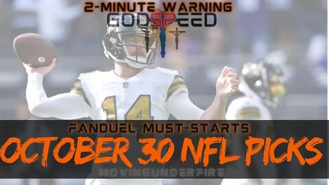 October 30 FanDuel NFL Picks