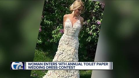 Metro Detroit woman designs wedding gown made out of toilet paper