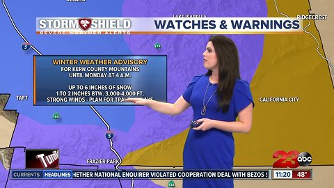 Second storm moving in overnight bringing rain and mountain snow