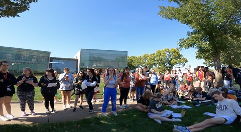 University of South Dakota: 12 Mockers Sit Near Me, Draws Large Crowd, Dealing w/ Lesbians, Atheists, Hypocrites, Rebuking "Christians" Defending Their Sin, Proving the Bible True to the Skeptics (Crowd forms around the 2 hour mark)