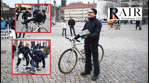 COVID Tyranny: Police Tackle and Arrest Man Reading German Constitution in Public