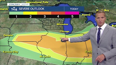 Sunny afternoon in Milwaukee, evening chance of thunderstorms