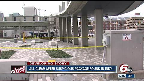 All-clear given after suspicious package found at downtown Indy transit center