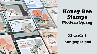 Honey Bee Stamps | Modern Spring | 32 cards from one 6x6 paper pad