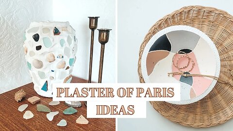 DIY PLASTER OF PARIS IDEAS - Home Decor Mosaic Vase & Engraved Bowl