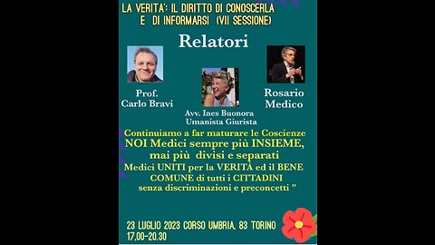 ⛔ Domenica 23 luglio, ore 17.00-19.30 - Parte1/2 - 7' Sessione - EVENTO DIBATTITO Pubblico