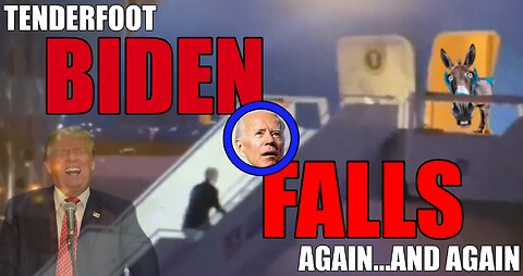 Braindead Joe Biden falls while boarding Air Force One...again.