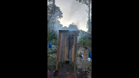 wood burning stove smoker