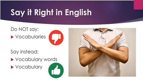 Say it Right in English: Vocabulary