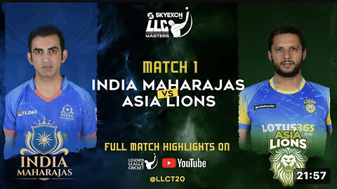 HIGHLIGHTS - INDIA MAHARAJAS VS ASIA LIONS LEGENDS LEAGUE HIGHLIGHTS