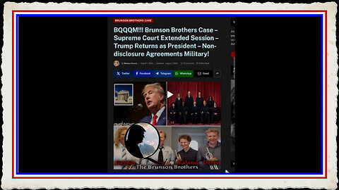 Trump Returns as President Brunson Legal Time Bomb Video Update!