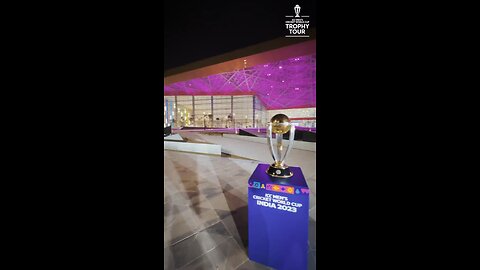 One big celebration in Bahrain for the ICC Men's Cricket World Cup Trophy 🎉🏆