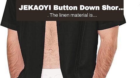 JEKAOYI Button Down Short Sleeve Linen Shirts for Men Summer Casual Cotton Spread Collar Beach...