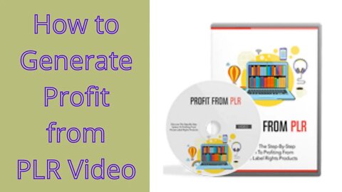 How to generate Profit from PLR Video