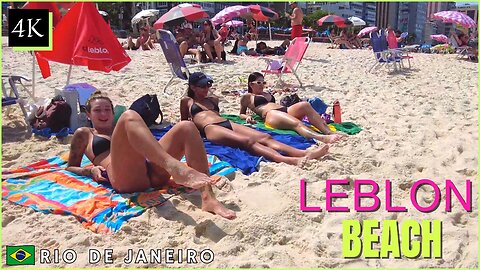 🇧🇷 SUMMER Weather on LEBLON BEACH 🌡️🌞 | Beach walk Rio de Janeiro 【 4K 】 ⁶⁰