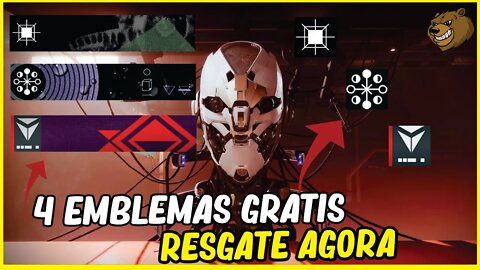 DESTINY 2 │ 4 EMBLEMAS GRÁTIS PARA PEGAR HOJE. CORRE!