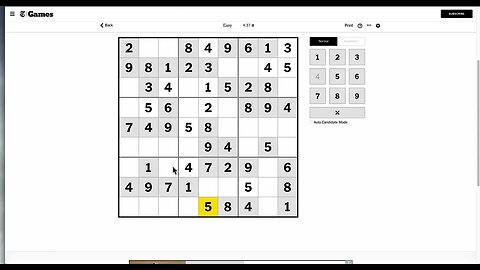 Sudoku 2023 10 14 easy - my wife attempts