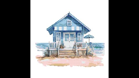 OCEAN BEACH HUT Cross Stitch Pattern by Welovit Cross Stitch | welovit.net | #welovit #crossstitch