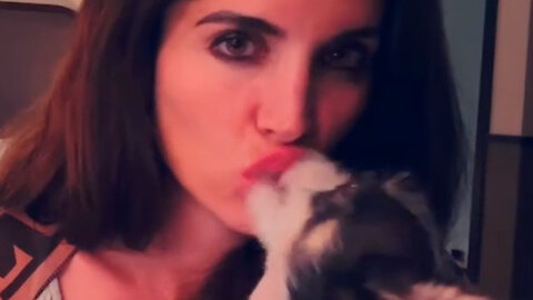 Elisa Jordana Kisses Her Dog YIKES!!