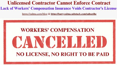 Unlicensed Contractor Cannot Enforce Contract