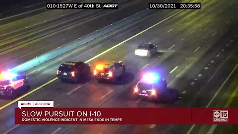 Suspect taken into custody after pursuit along I-10, US60 with children in the vehicle