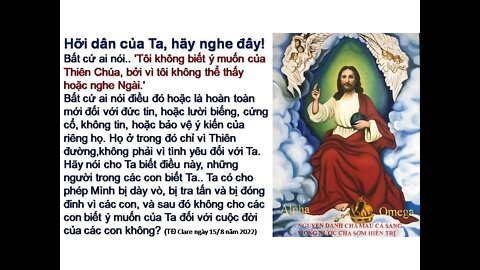 Các con đang sống theo Ý Tưởng Sống của ai vậy... Các con theo ai vậy? (TĐ Clare)