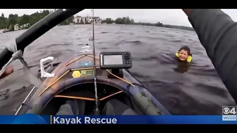 Kayaker rescues a scared and tired 6-year-old swimming alone in St. Louis River.