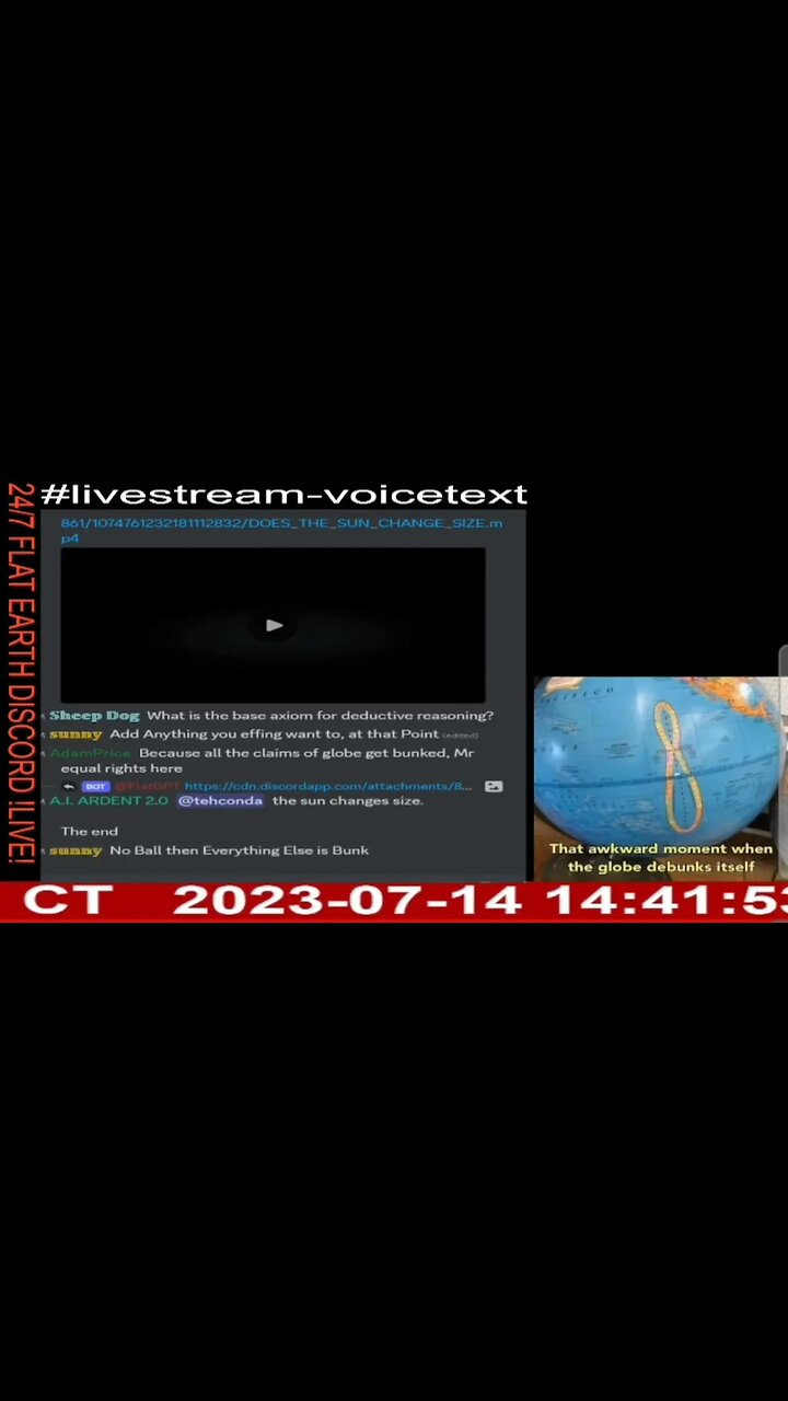 24 7 Flat Earth Discord Channel Double Speaking tehconda EDIT Rumble