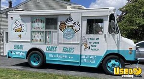 Classic & Cute GMC Workhorse Step Van Soft Serve Ice Cream Truck | Mobile Ice Cream Unit for Sale