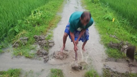 People are floating in the water of terrible rain, roads are being cut to drain the water