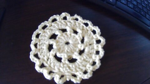 left handed how to crochet a coaster/doily