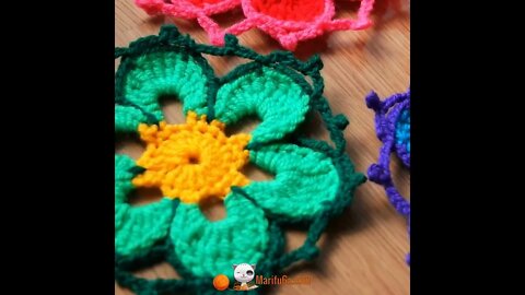 How to crochet flower coaster written pattern in description