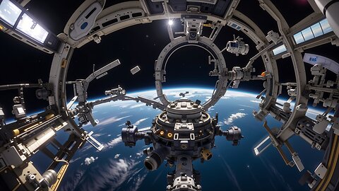 Space Station Fisheye Fly-Through 4K (Ultra HD)