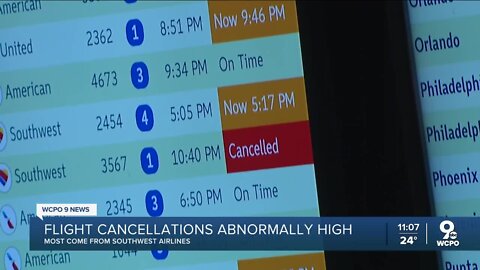 Travelers stuck at airport amid Southwest cancellations