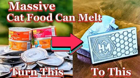 Massive Cat Food Can Melt - Beautiful HoneyComb Ingot - Trash to Treasure (Heinrichs Made)