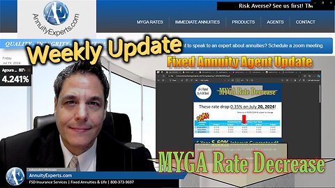 Fixed Annuity Weekly Update 7-19-24 | Big interest rate decrease happening | 5 Reason for Fixed Index