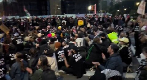 Pro Hamas Protestors Outside Sen Chuck Schumer's House in Brooklyn