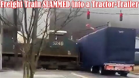 SHOCKING - In NY a Freight Train has SLAMMED into a Tractor-Trailer