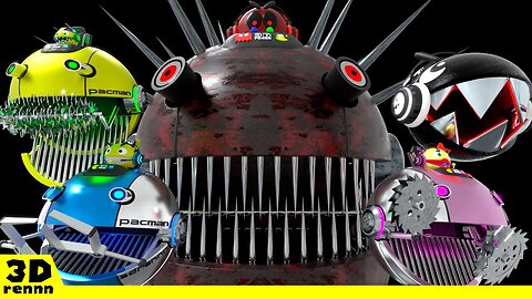 Pacman & Chain Chomp VS GIANT SPIKE ROBOT PACMAN