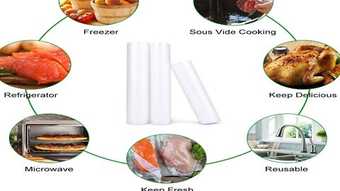 Vacuum Sealer Bags, Blusmart 8"/11” x 118" Food Vacuum bags,Customized Commercial Grade Bag Rolls