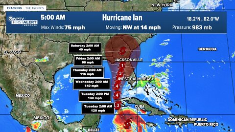 Hurricane Ian forms, continues track towards Florida