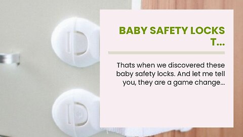 Baby Safety Locks Child Proof Cabinets, Drawers, Appliances, Toilet Seat, Fridge and Oven