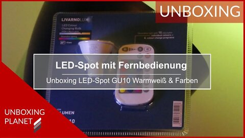 LED-Spot GU10 mit Warmweiss und Farben und Fernbedienung - Unboxing Planet