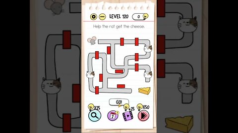 Brain Test Tricky Puzzles Level 120 Help the rat get the cheese.