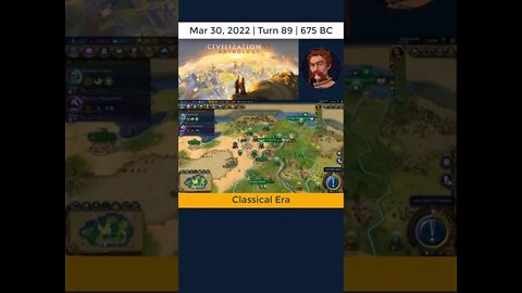 #oneturnadaychallenge #civ6 – Turn 89 - COMMERCIAL HUB! #shorts