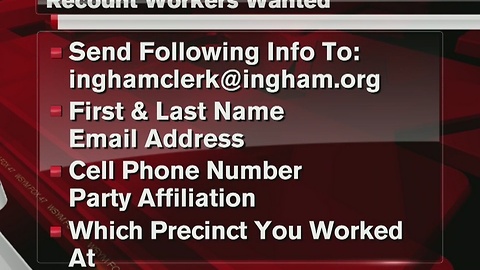 Ingham County hiring workers to recount votes