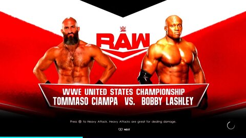 WWE Monday Night Raw Ciampa vs Bobby Lashley for the WWE United States Championship