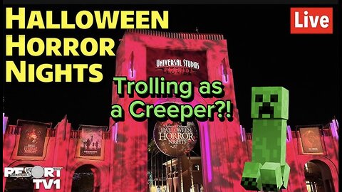 Trolling LIVE on Halloween Horror Nights as a Minecraft Creeper?! #rumbletakeover